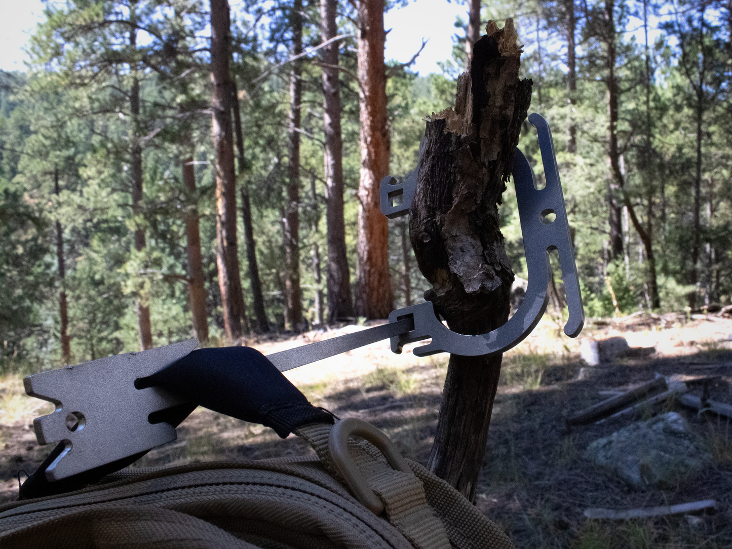 Capstone© - Camp Utility Tool (Backpack Hanger, Friction Hook, Pot Grabber and More)
